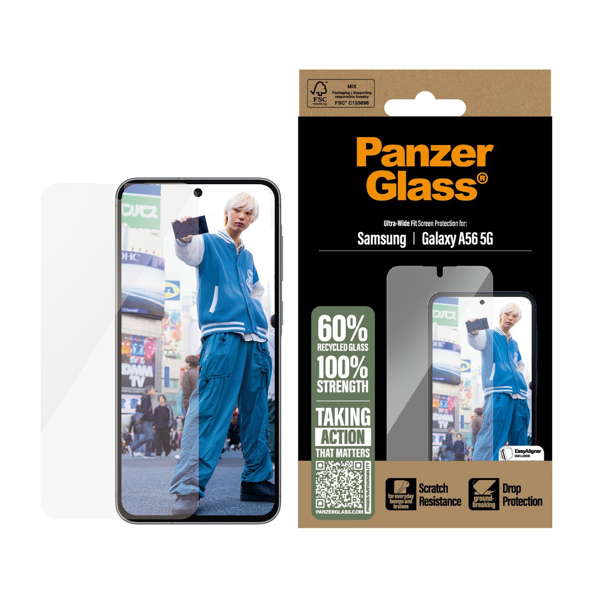 PanzerGlass® Screen Protector Samsung Galaxy A56 5G | Ultra-Wide Fit w. EasyAligner
